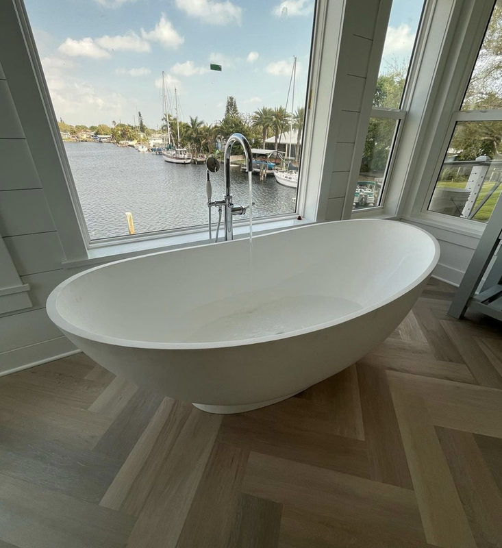 Luxury freestanding bathtub installed by Paradise Plumbing of Florida